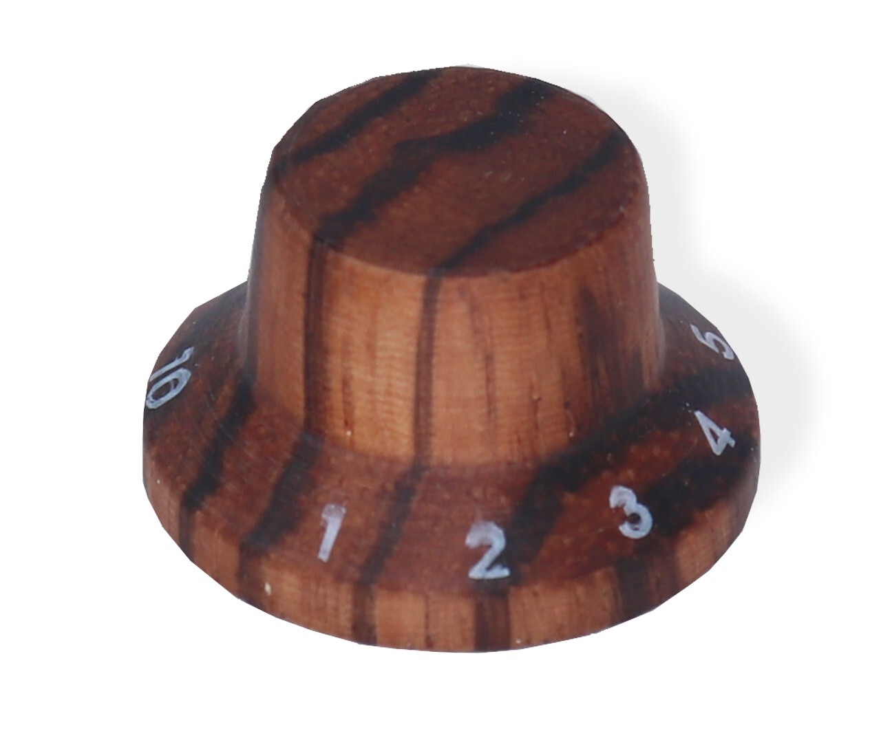 Knob Push on Numbered Hat Style 6mm Zebrawood Set of 4 0811281ZW-4P