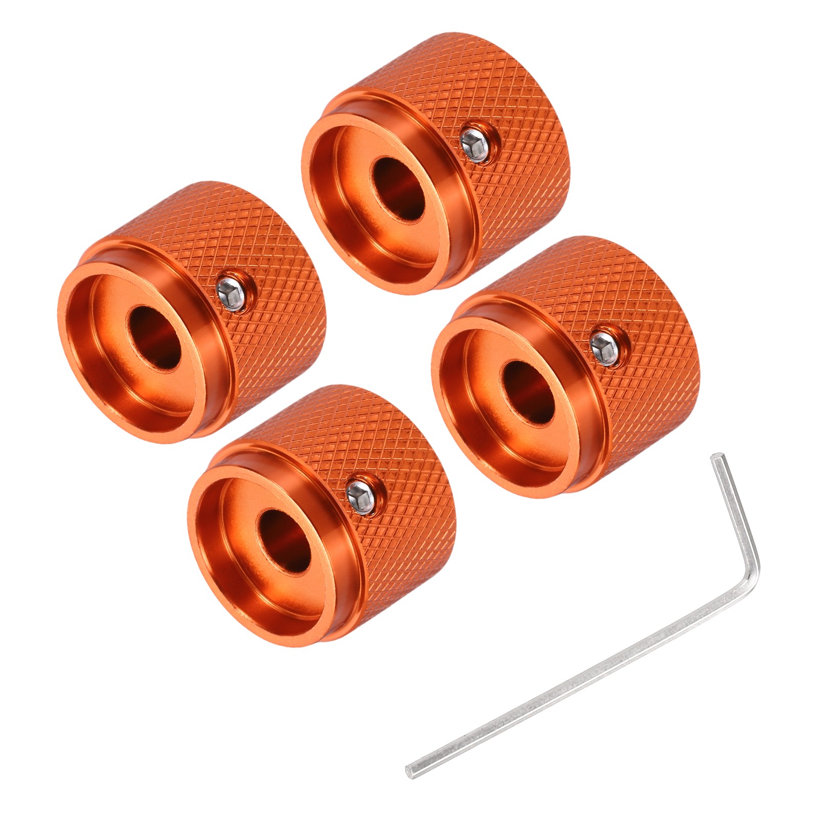 4PCS Guitar Knobs Metal 1/4″x7/8″x0.6″ Potentiometer Knobs Wrench Orange Red