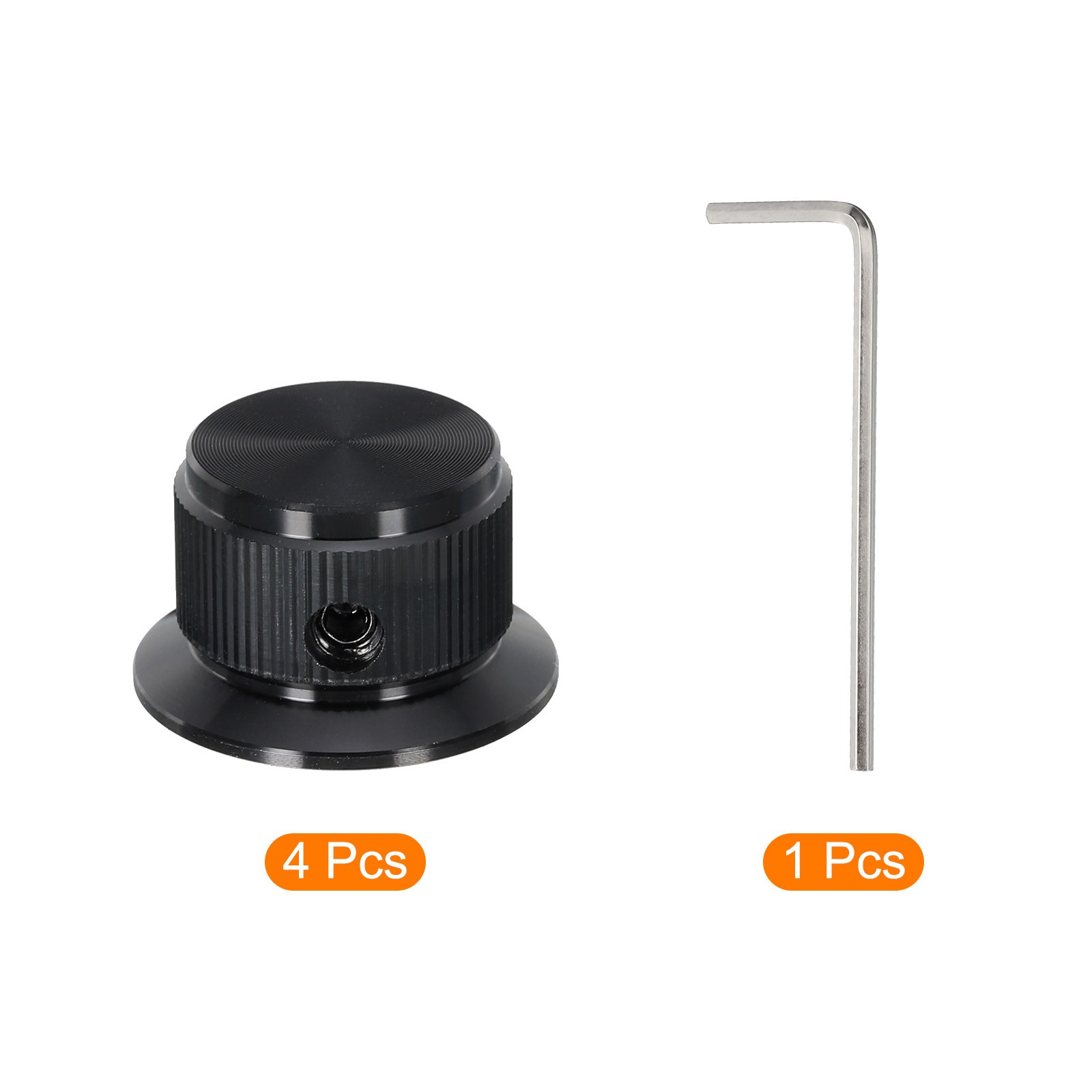 4 x Aluminium Potentiometer Knobs Control Knob 24mm for Guitar Amplifier Black