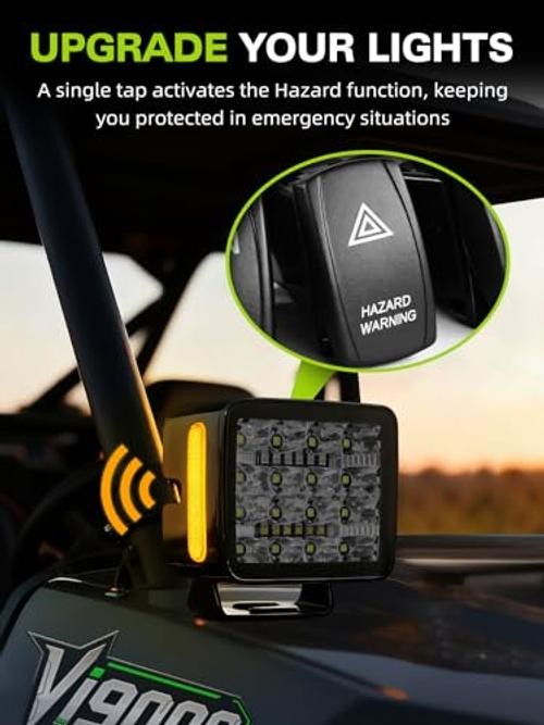 2PCS 3 Inch LED Pod Lights Flood Square Offroad Driving Lights With 5 Pin