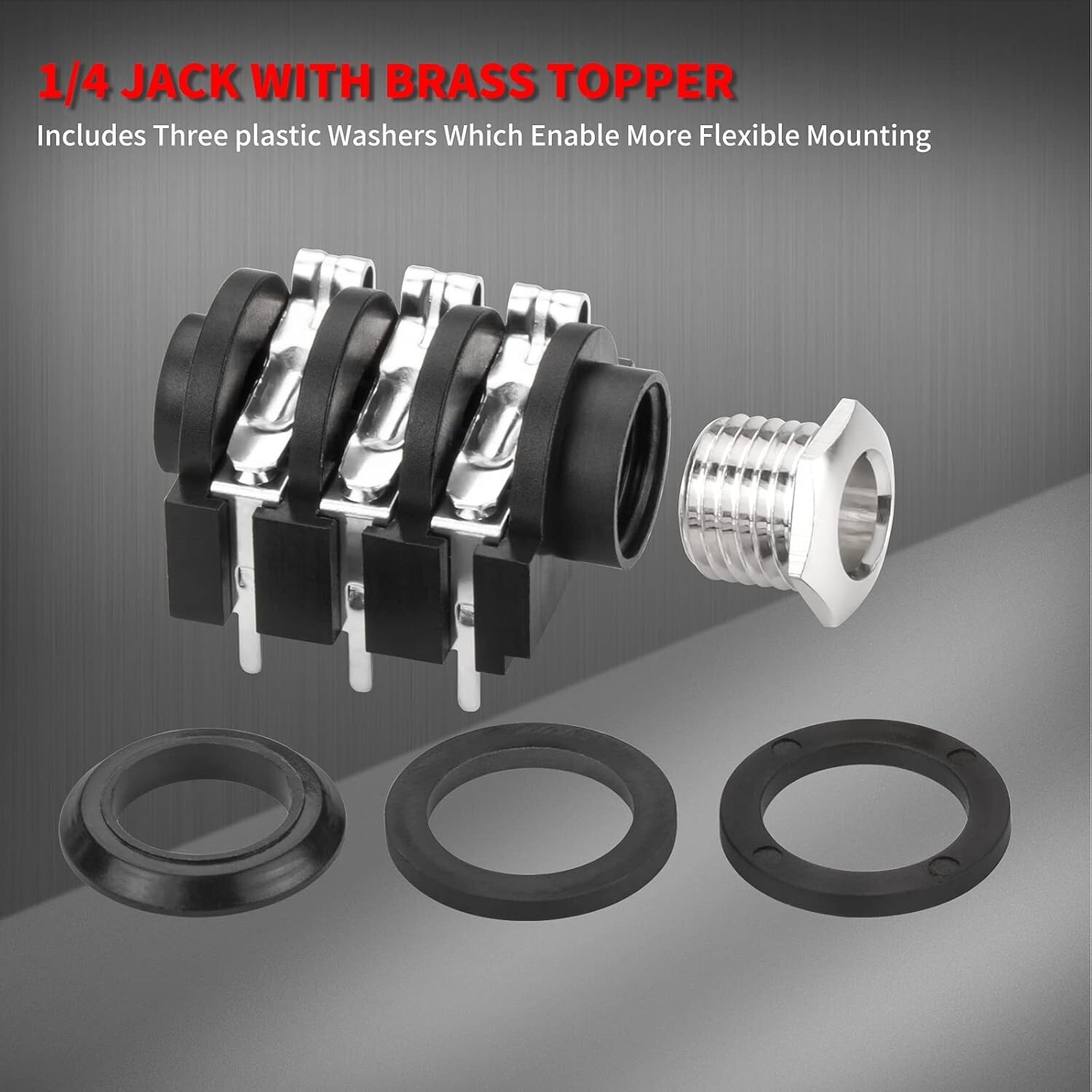 1/4 Jack Female 6.35mm Jack Stereo 1/4 inch Guitar Pedal Input Jack Socket PC…