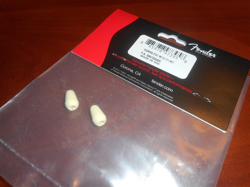 NEW Fender Switch Tips (2) For Road Worn Strat, AGED WHITE, 099-7205-000