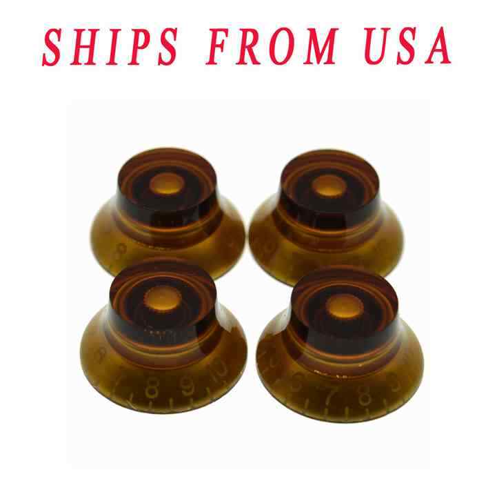 LP Guitar Bell Knobs 24 Fine Spline Top Hat Knobs fits Gibson Les Paul Amber