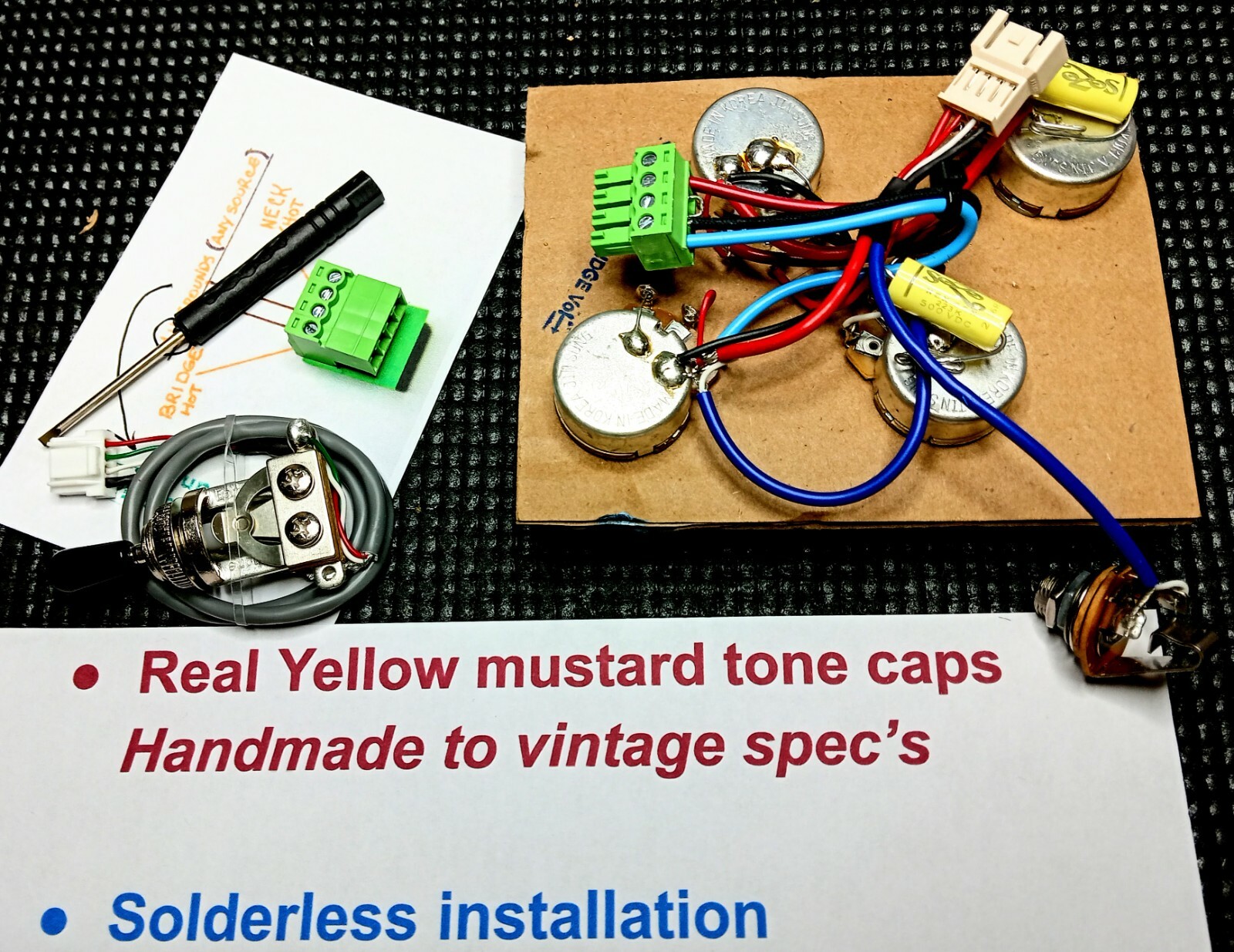 Epiphone Les Paul /SG Solderless Wiring Harness with Premium Tone Capacitors!