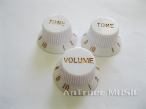 1 Set of For Strat Style Guitar Volume and Tone Knobs,White