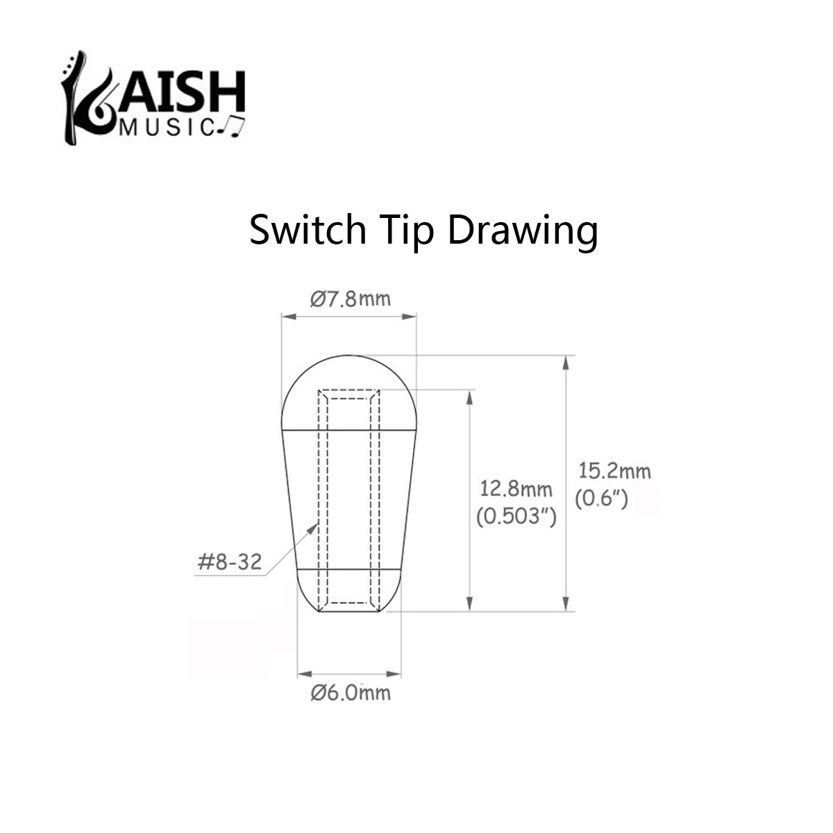 10* American #8-32 Toggle Switch Cap Tip for USA Gibson with Switchcraft Switch