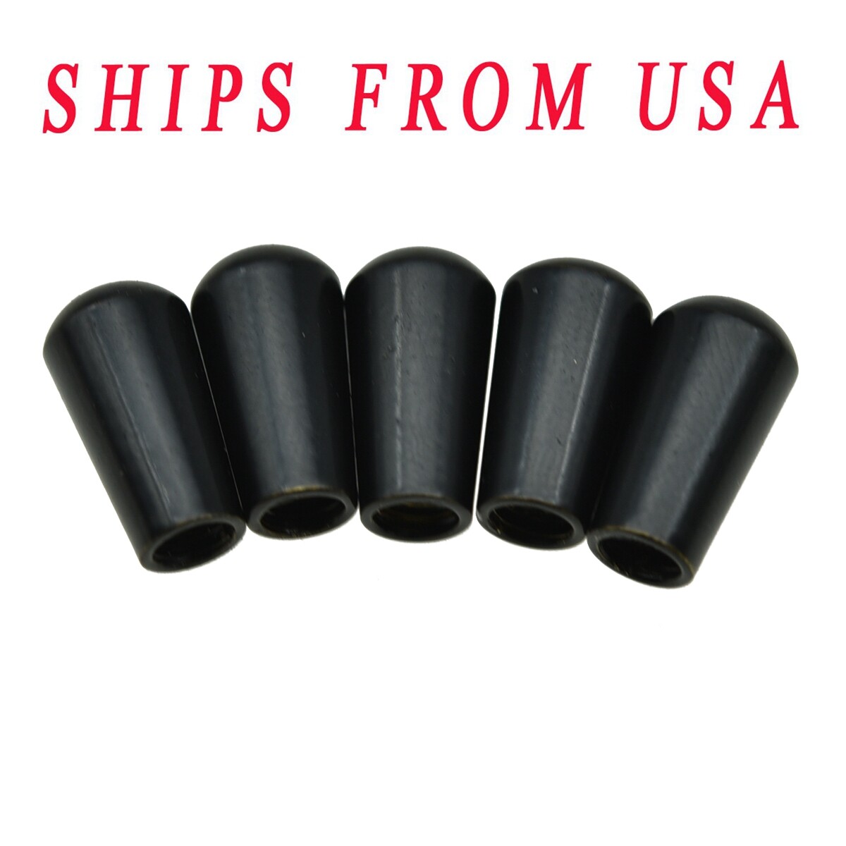 5-Pack KAISH SAE 8-32 Metal Toggle Switch Tip Cap Fits Gibson/Switchcraft Black