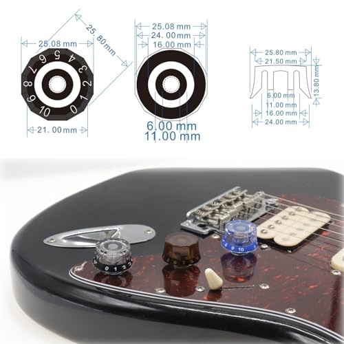 CashBeat 4Pcs Lampshade Style Electric Guitar Knobs, Speed Control Volume Brown