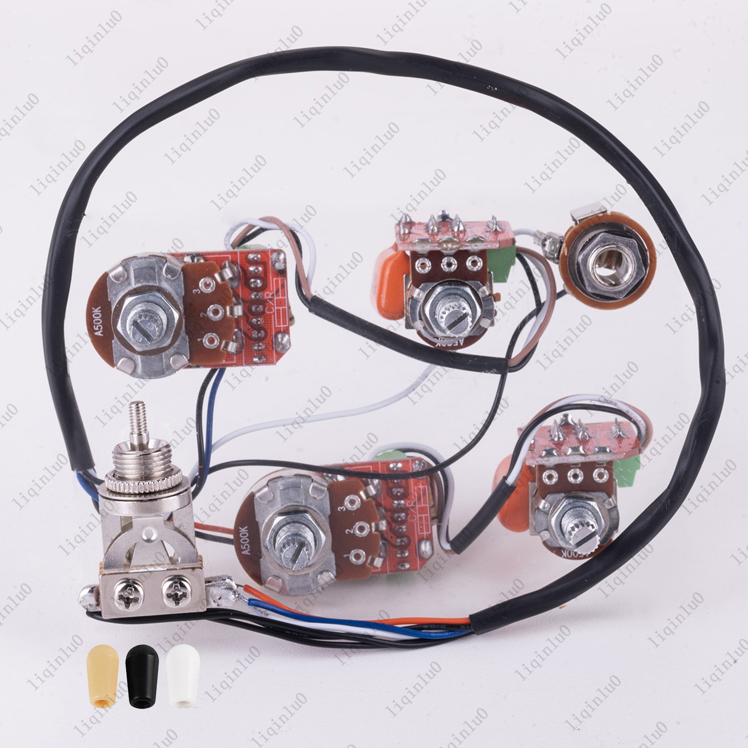 Solderless Prewired Harness Kit 2T2V 500K Push-Push Pots with Coil Split for LP