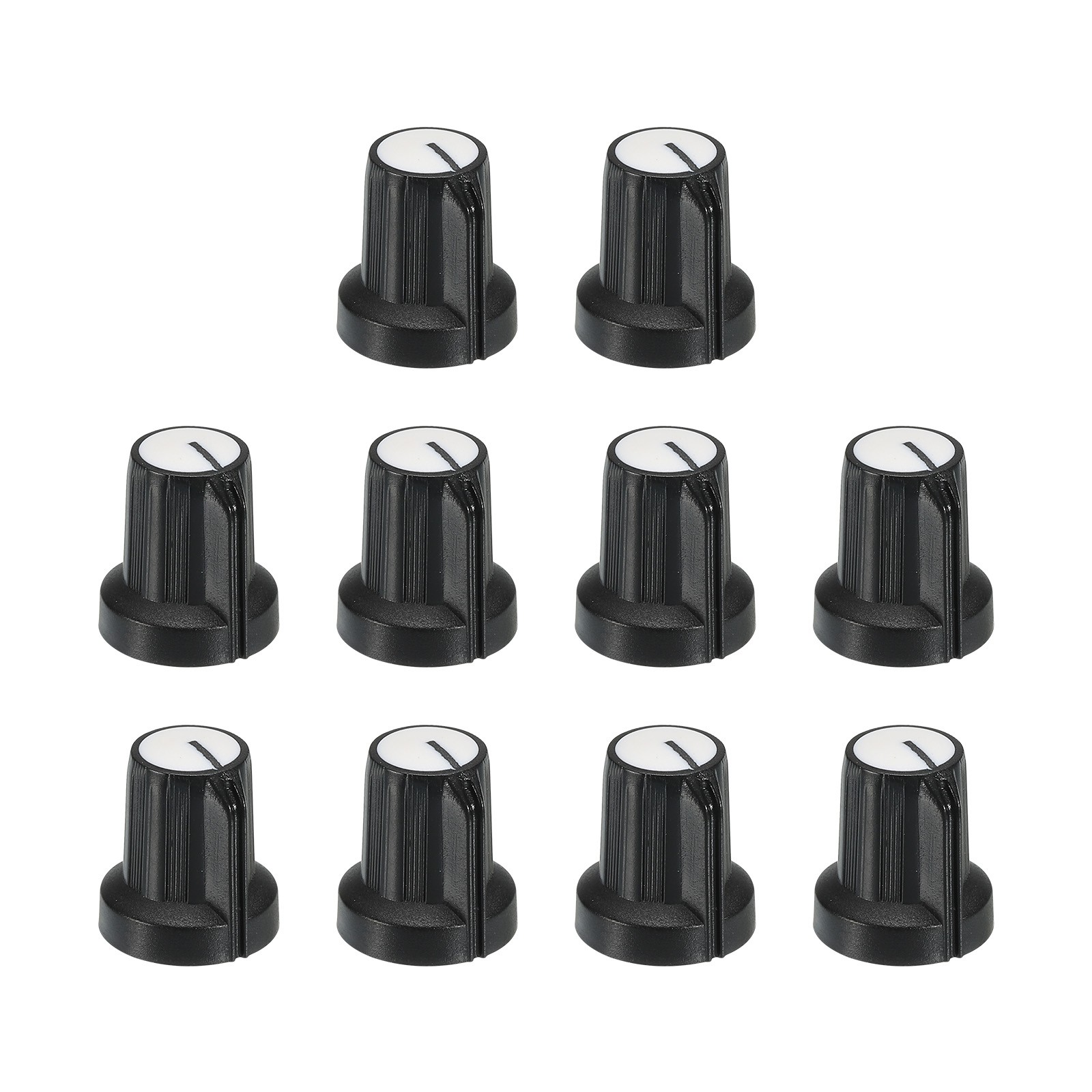 20Pcs Potentiometer Control Knob ABS Guitar Knob 180 Degrees Black White