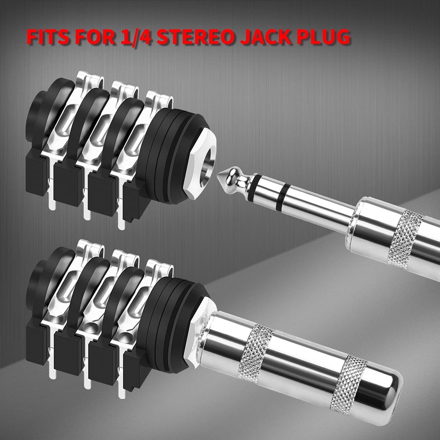 1/4 Jack Female 6.35mm Jack Stereo 1/4 inch Guitar Pedal Input Jack Socket PC…