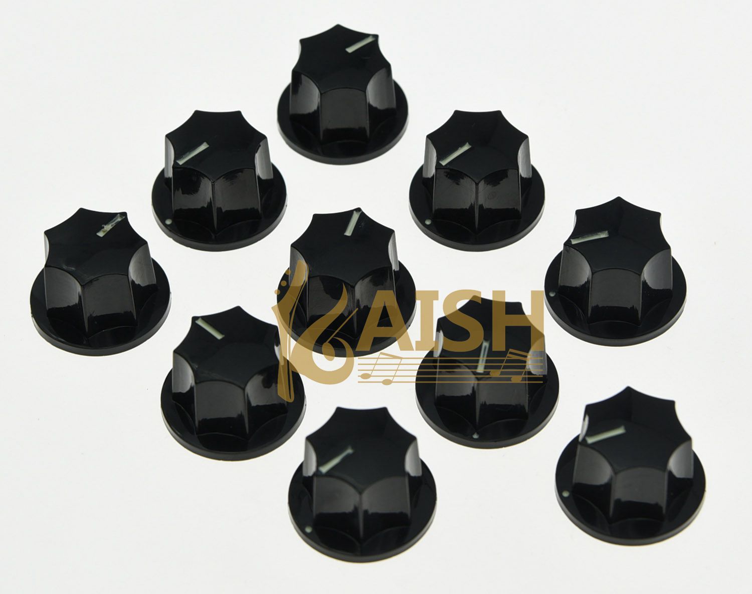 10x Import Size Small Jazz J Bass Tone Knob Guitar Effect Pedal Knobs Black