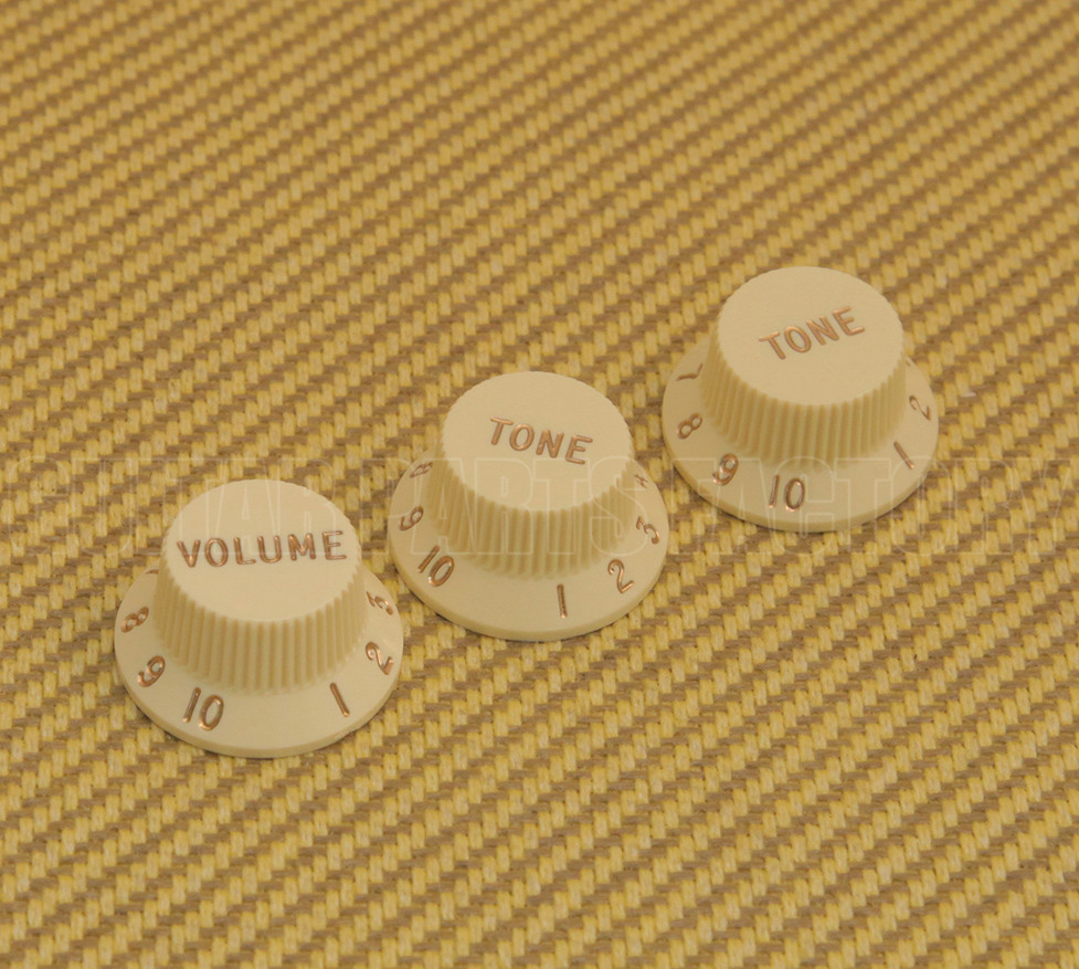 099-1369-000 Genuine Fender Aged White Original Stratocaster Strat V/T/T Knobs