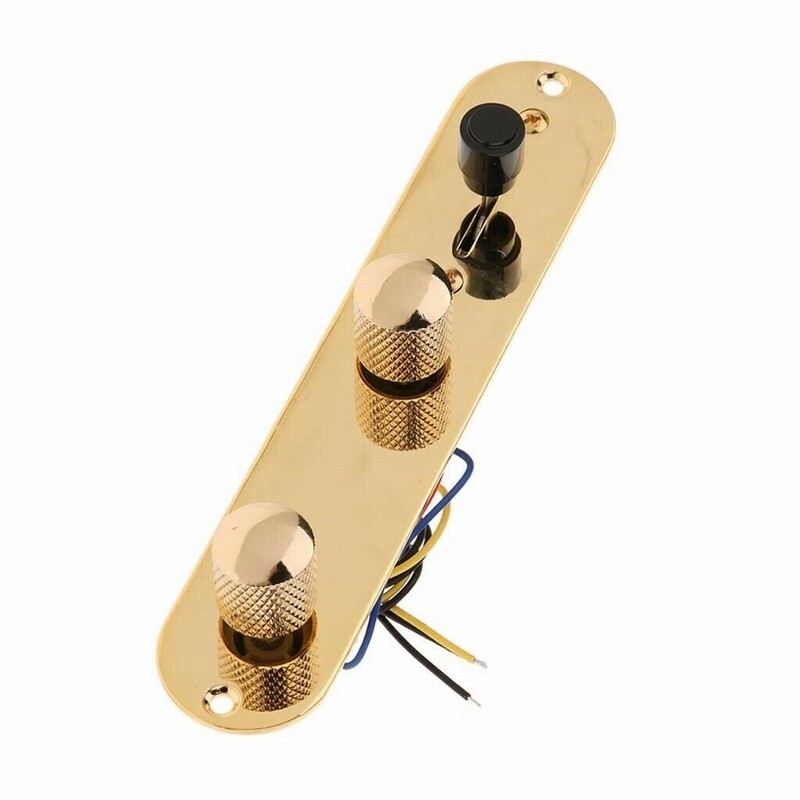 Gold Tele Electric Guitar Wired Loaded Control Plate Harness 3-Ways Switch Knobs