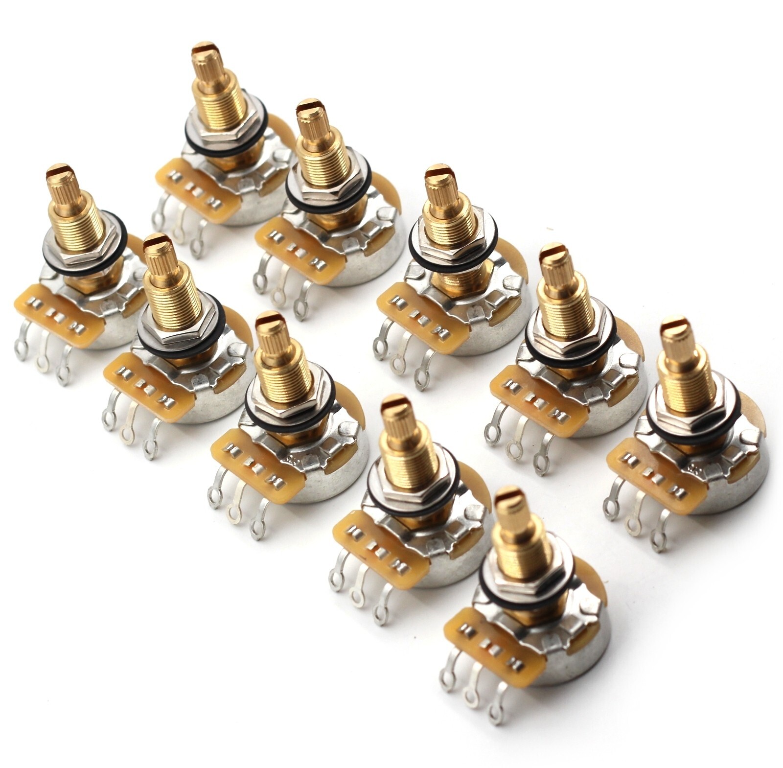CTS TAOT 525K Long (3/4″ bushing) Split Shaft Audio Taper Potentiometer Bulk 10X