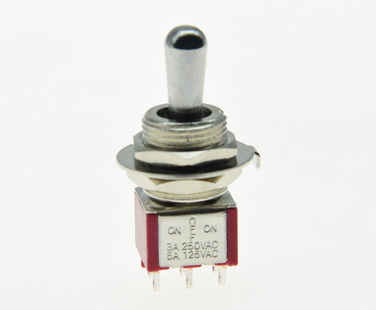 Guitar or AMP 15/32″ Threaded DPDT 3 Way ON/OFF/ON Toggle Switch Fat Bat Toggle