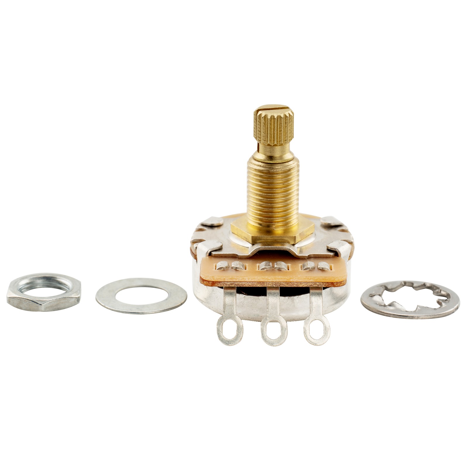 Musiclily Pro 4Pcs A250K Brass Metric Coarse Split Shaft Audio Taper Guitar Pots
