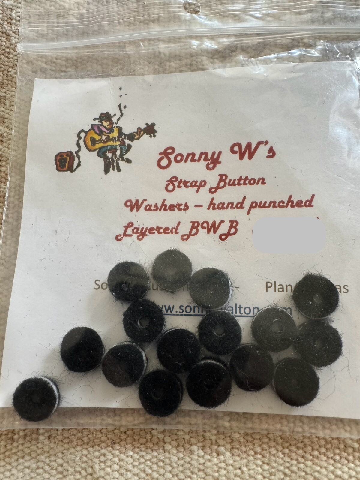 16 – Sonny W’s USA Made BWB Strap Button Washers for Fender / Other Guitar [277]