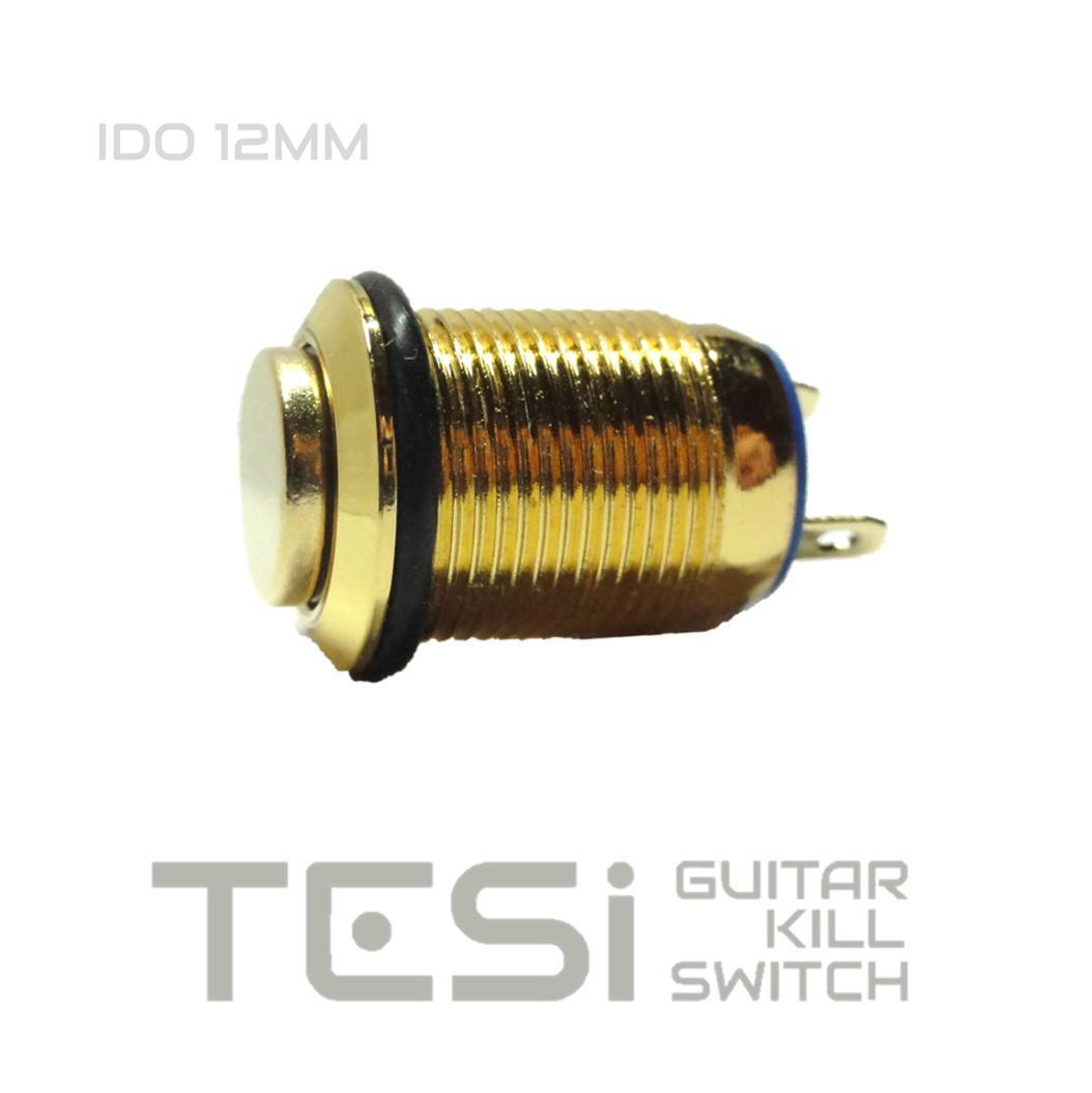 Tesi IDO 12MM Gold Metal Momentary Push Button Kill Switch Guitar or Bass