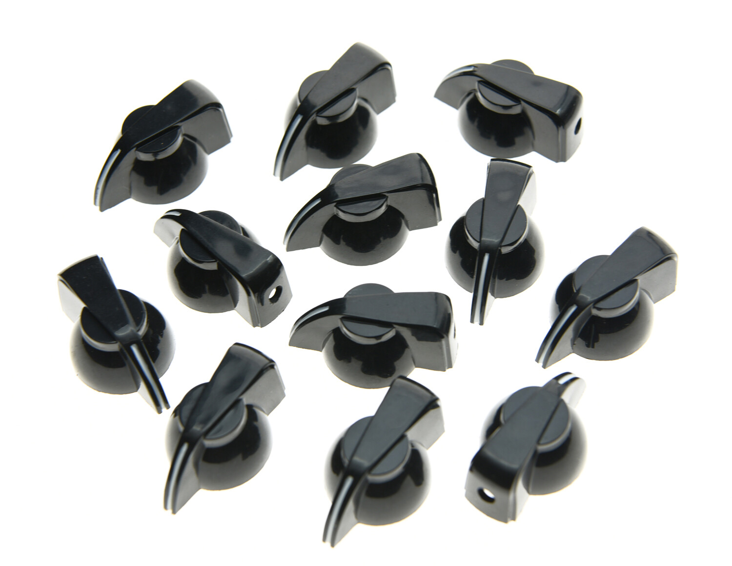 12x Chicken Head Knob 1/4″ Guitar Amp Effect Pedal Knobs w/ Brass Insert