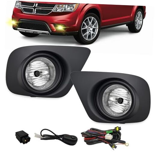 Fog Lights Compatible With 2011-2019 Journey Fog Lamps With Switch and Ver.1