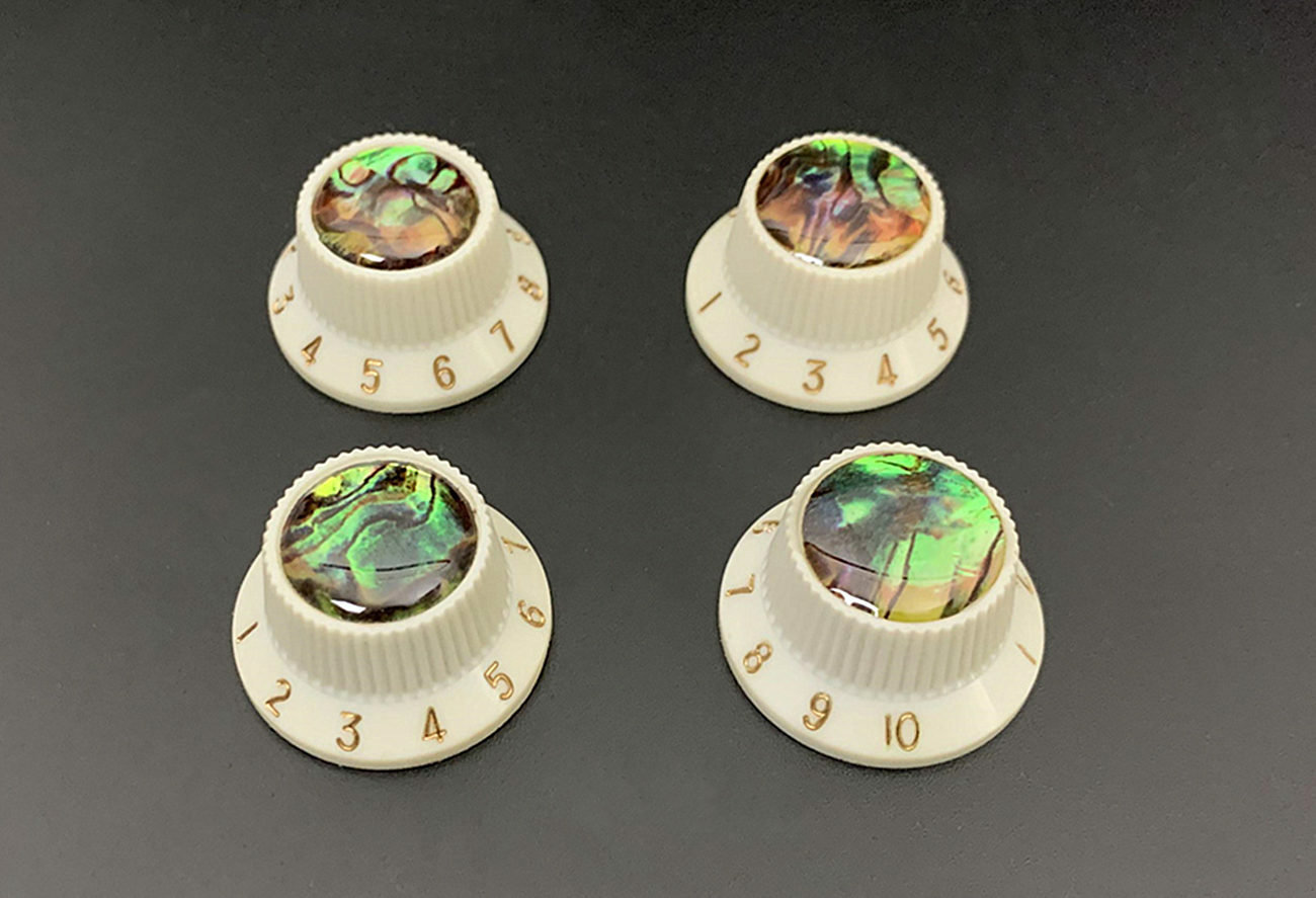 Plastic Abalone Top Knob Volume Tone Control Knob for Squier ST Cream (Set of 4)