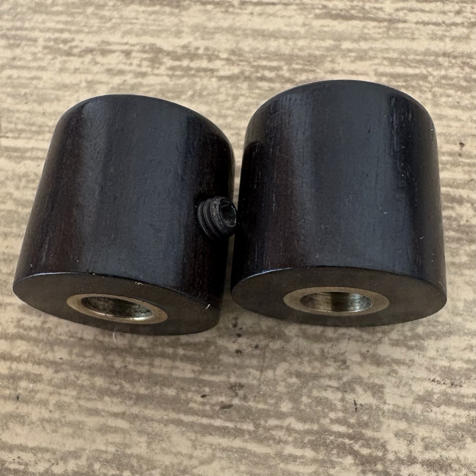 wood guitar knobs Ebony. For Solid Shafts. Telecaster, P-Bass. With Brass Insert