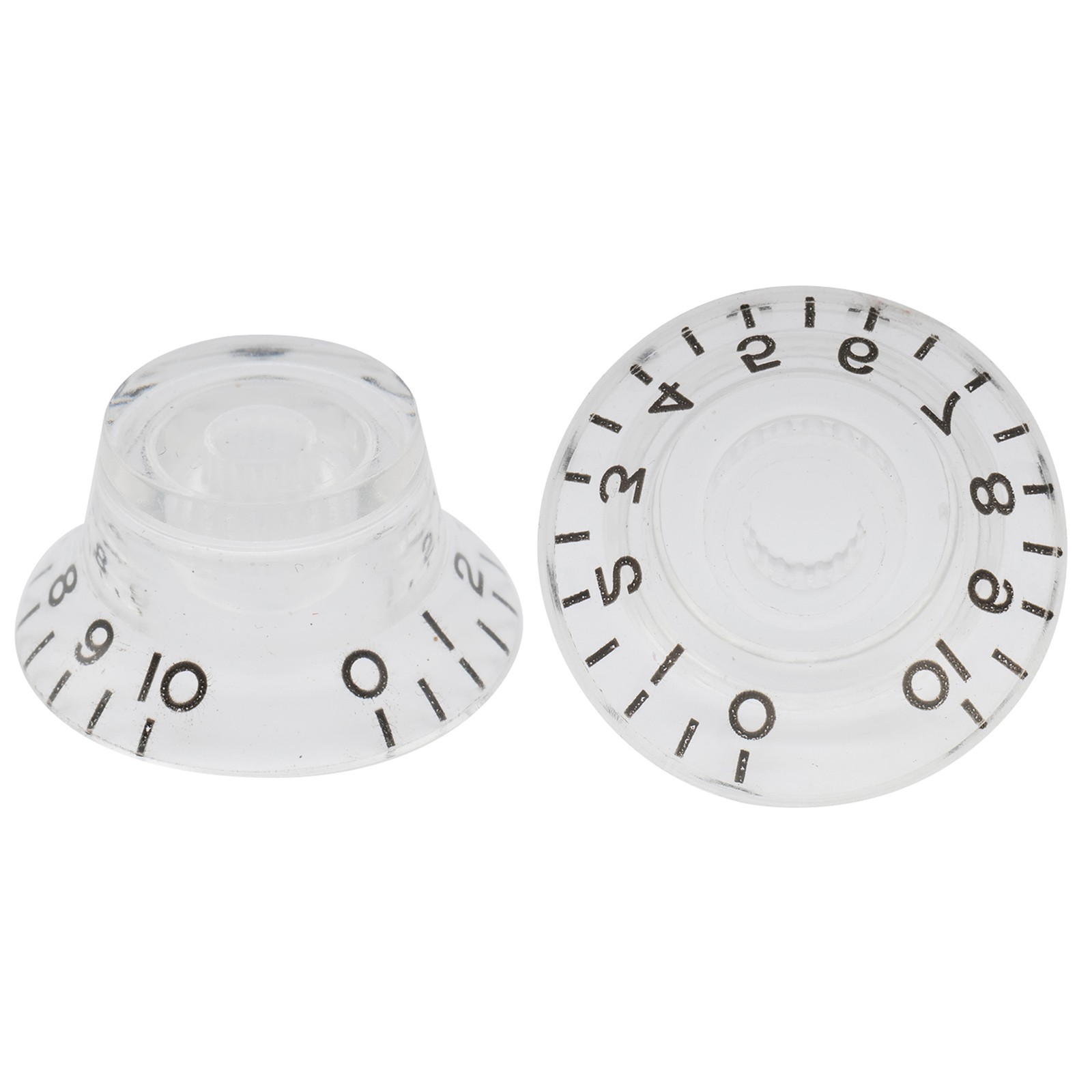 Musiclily 4Pcs Transparent Clear Metric Plastic Bell Speed Control Guitar Knob