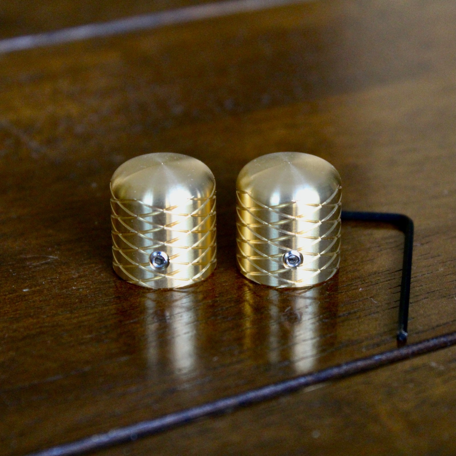 Double Helix Dome Top knob set of 2, Solid Brass