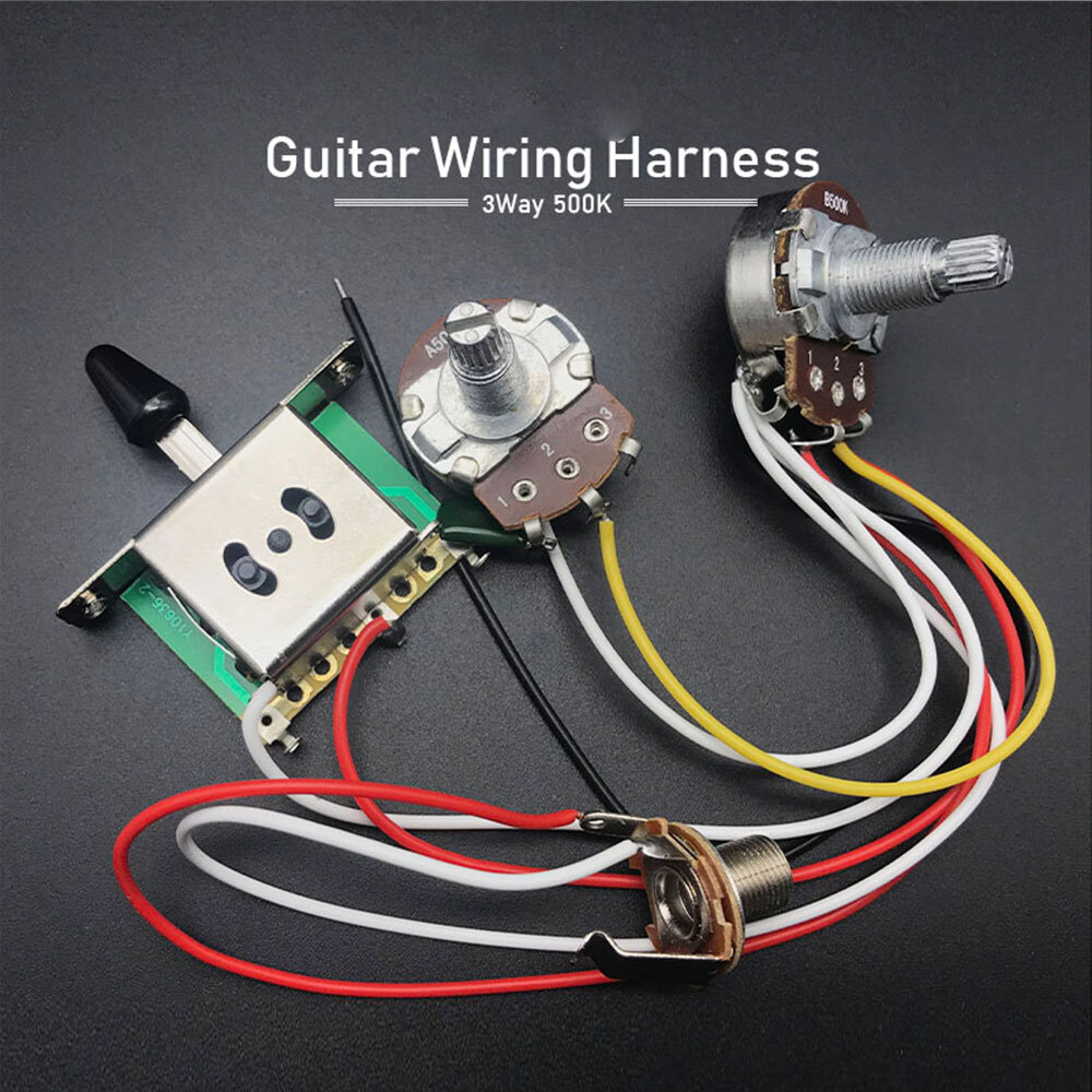 Electric Guitar Wiring Harness Prewired Kit Shaft Big Pots 5 Way Switch Volume