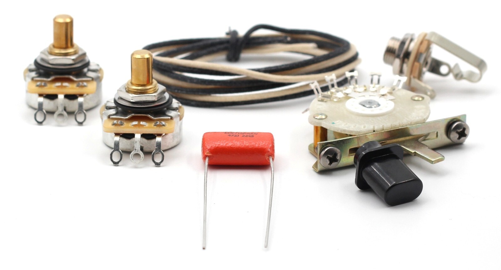 TAOT Telecaster 4-WAY Wiring Kit -CTS 450G Pots, Oak-Grigsby, Orange Drop Tele