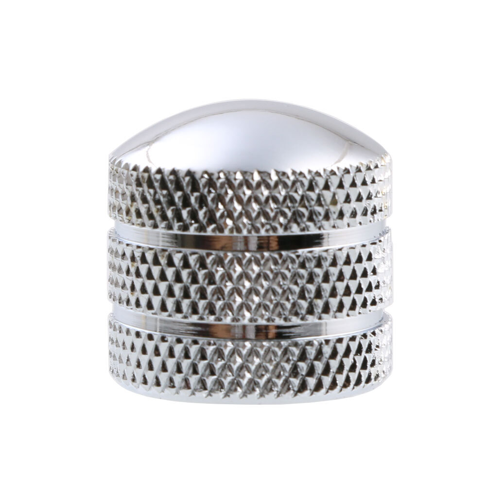 10pcs Metal Guitar Bass Volume Tone Control Knob Double Groove Dome 6mm Chrome