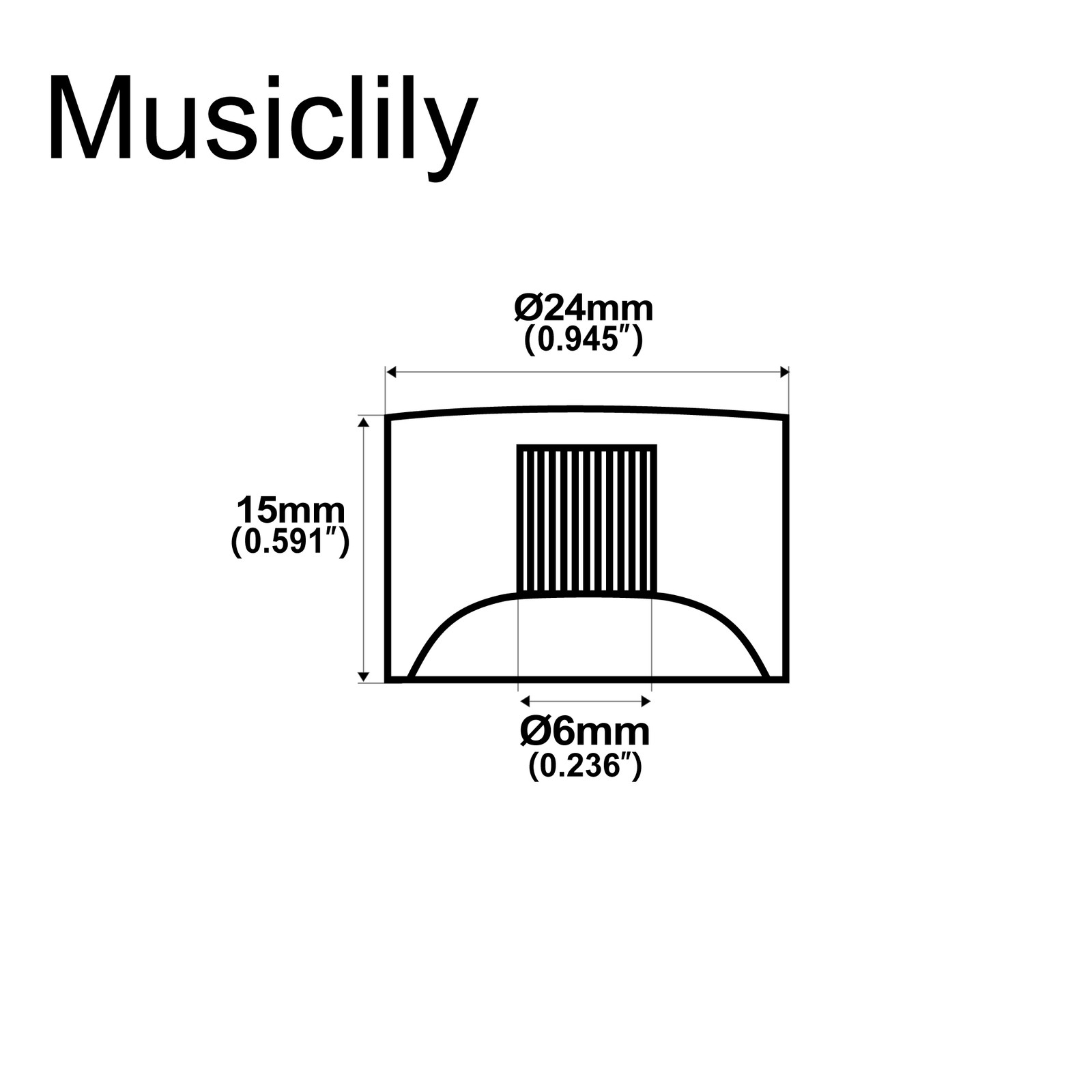 Musiclily Pro 4Pcs Gold Metric 18 Spline Guitar Knob Set For Gretsch Streamliner