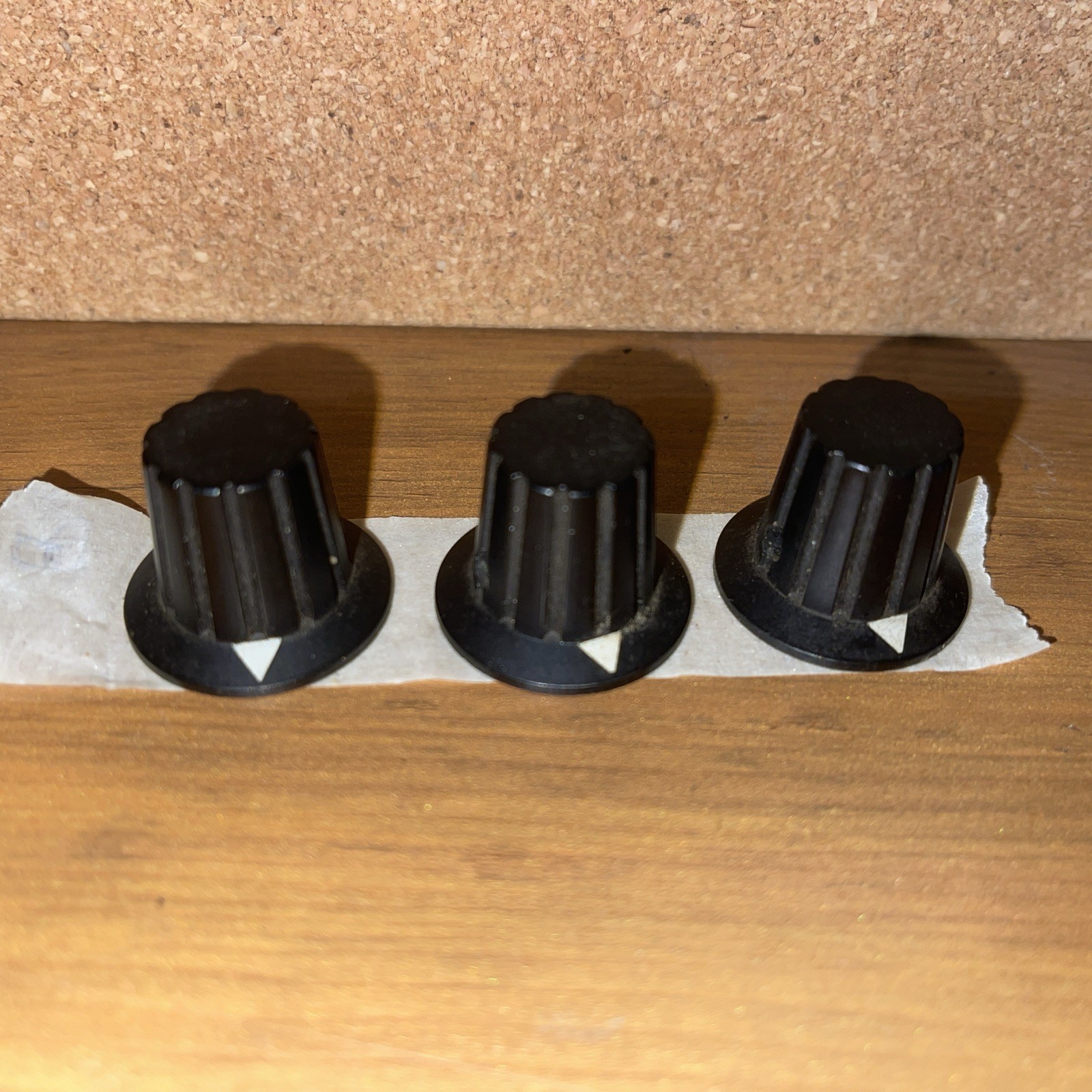 Vintage Amp Knobs Set of Three Black Plastic
