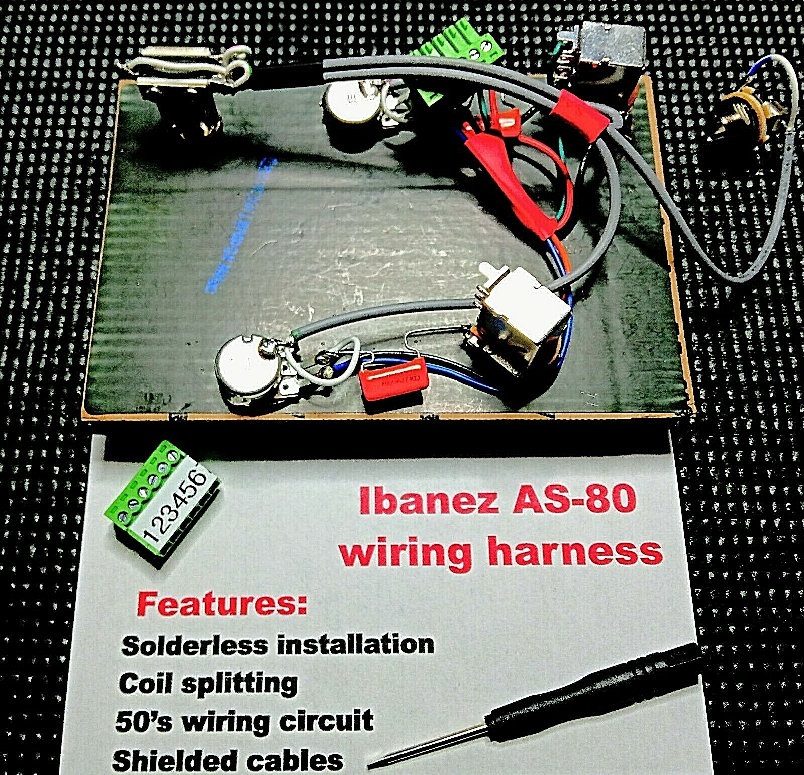 Ibanez AS80 Solderless Custom Wiring Upgrade – Bourns pots/Pure tone/Coil split
