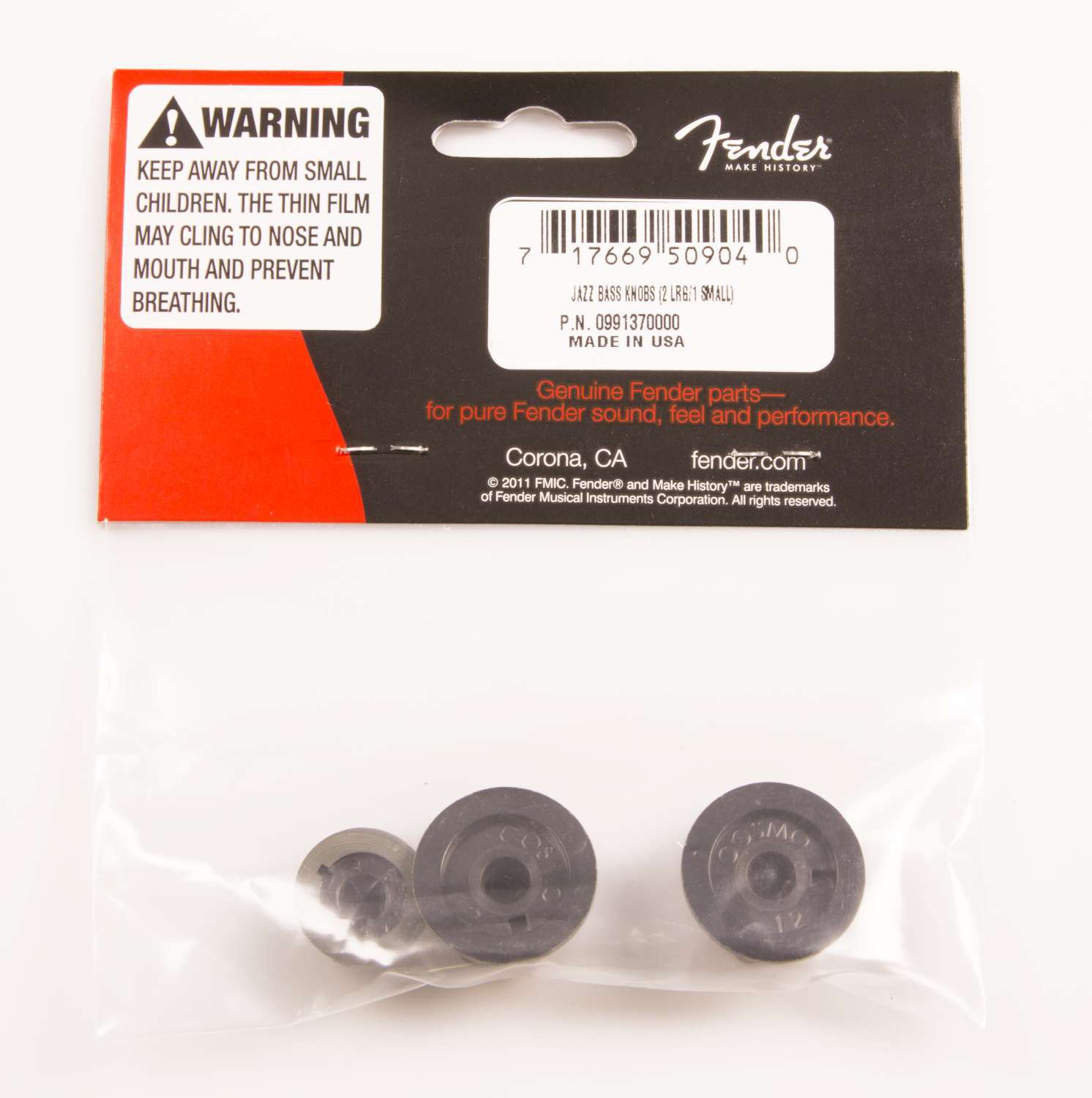 Genuine Fender American/Mexican Standard Jazz Bass Knobs (Set of 3) 099-1370-000
