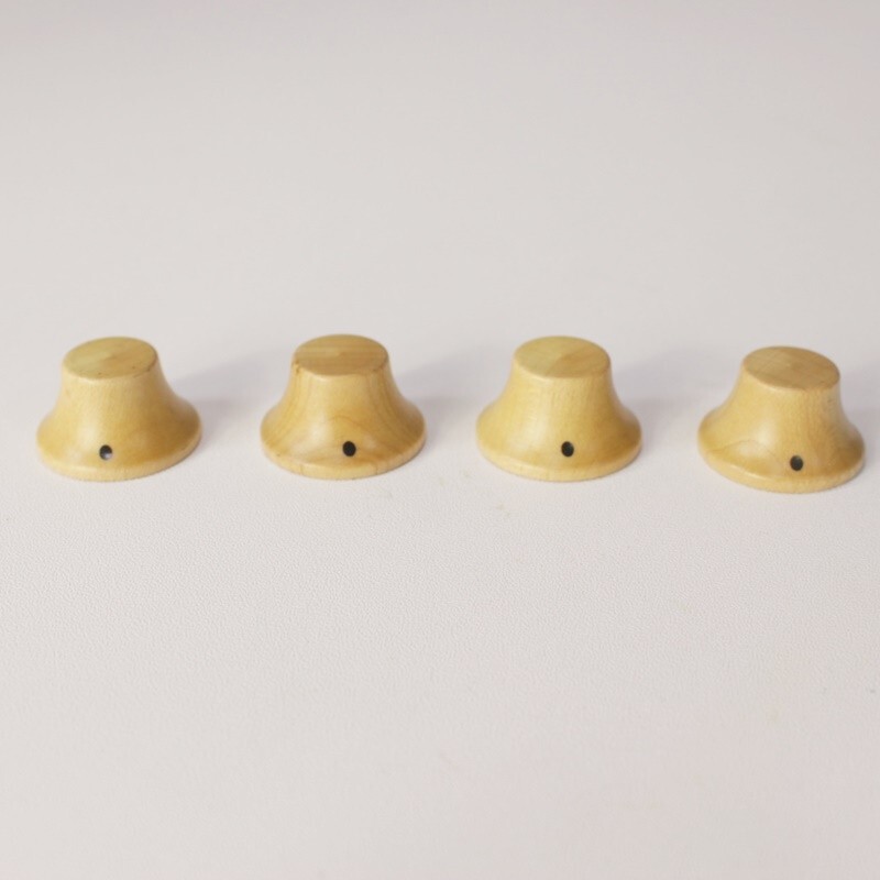 Maple Wood Bell Guitar Knobs for Les Paul Tone Or Volume – Metric Set (4)