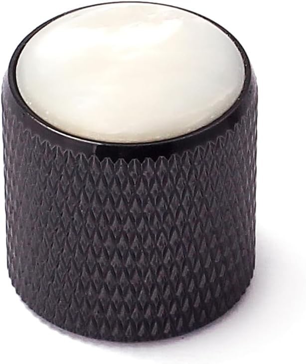 Guitar Knobs Volume & Tone Control Dome Knobs with Pearl White Top for Black