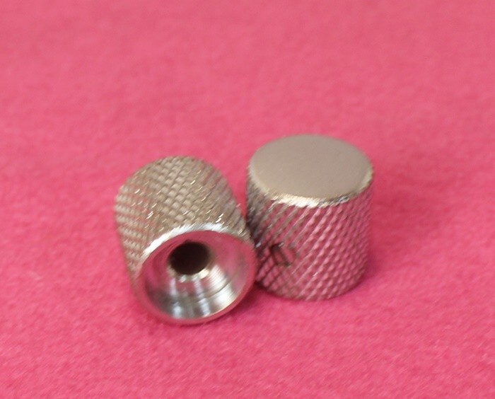 Aged Flat Knobs (2) For Telecaster Guitar/Bass – Chrome Relic