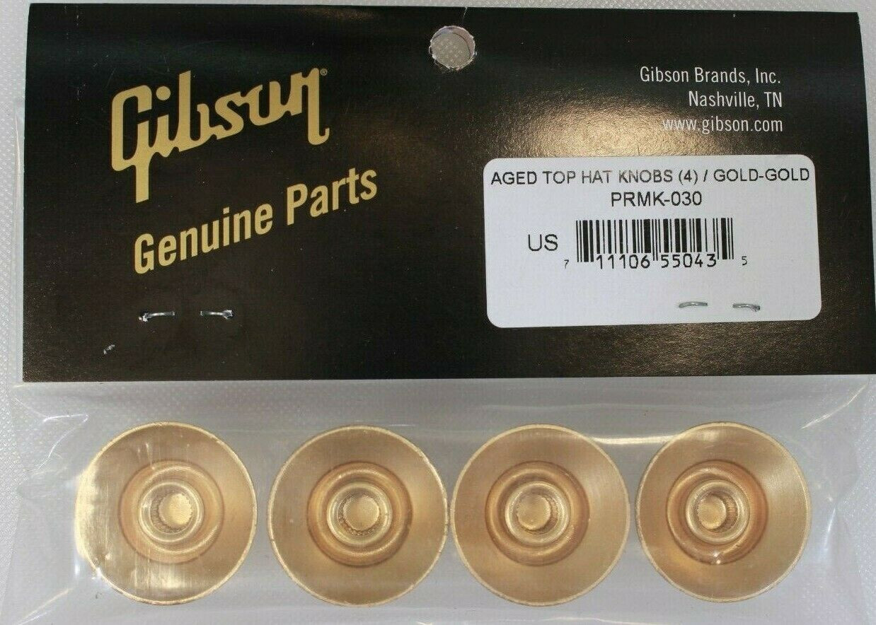 GIBSON Gold / Gold Reflector Knob Set Les Paul Genuine OEM Replacement Parts