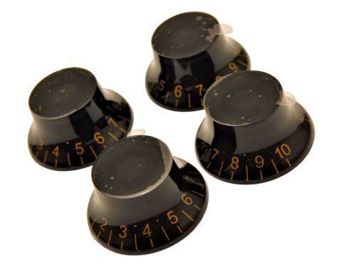 Black TopHat / Bell Knobs (Metric size) set of 4