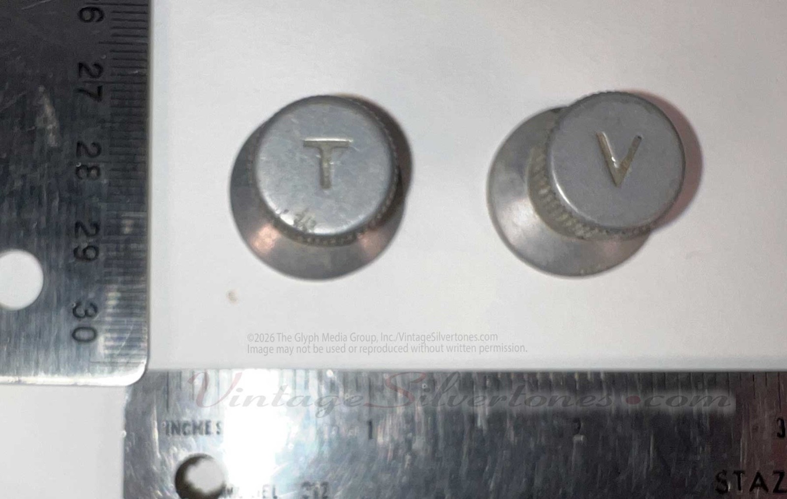 Framus electric guitar knobs metal tone & volume 1960s
