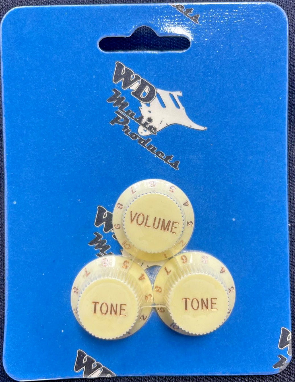 Black KB-240 Stratocaster Volume & Tone Knob Set— 3-Knob “Strat Style”