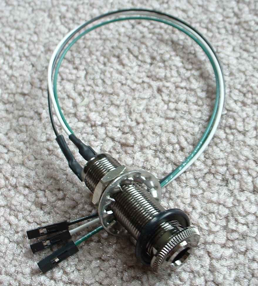 SOLDERLESS Wiring COSMO BLACK LONG BARREL JACK Green Wire 152B 151 for emg *NEW*