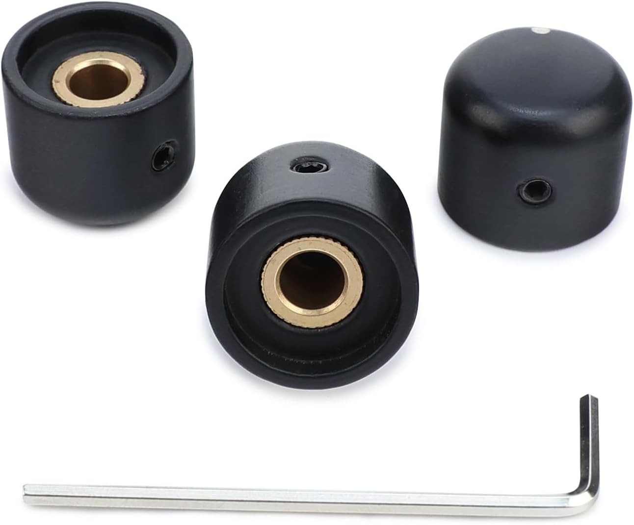 3 Pcs Ebony Electric Guitar Volume Tone Knobs with 6mm（15/64″）Brass Hole 🔥New🔥