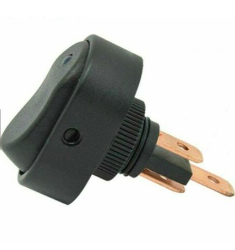 10pc Rocker Button Switch Yellow Light For Car Automatic ON/OFF With Black Body
