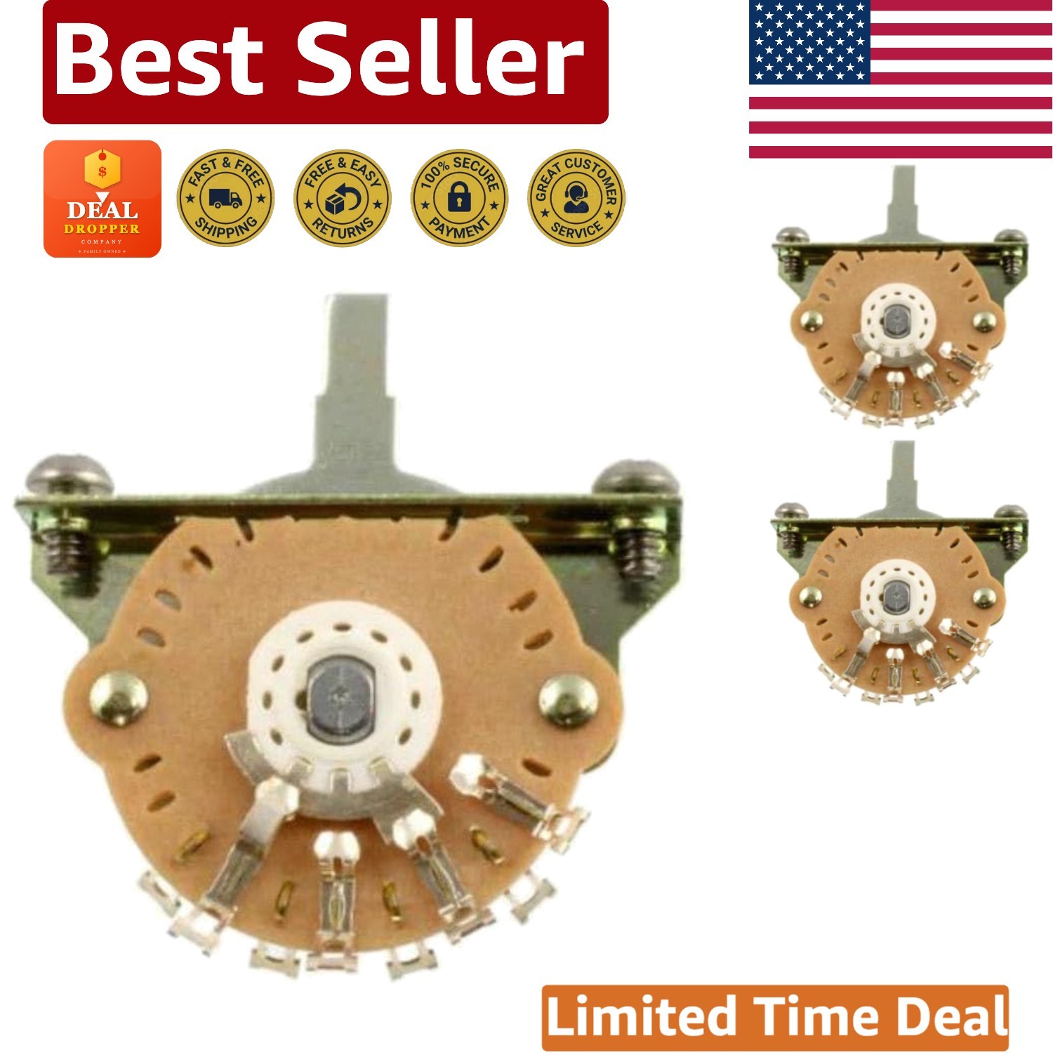 3-Way Oak Grigsby Switch for Telecaster: Stainless Steel & Easy Install