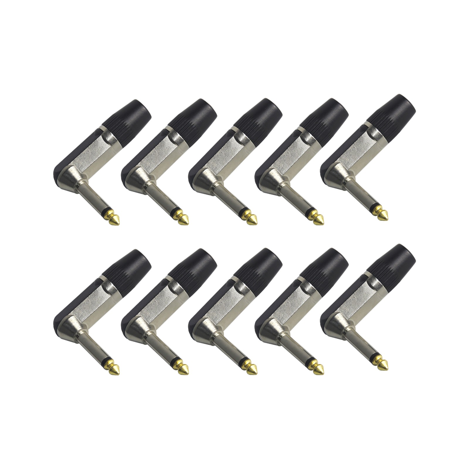 6.35mm 1/4″ Jack Mono Male Plugs Guitar Cable L Shape Right Angle Connectors n