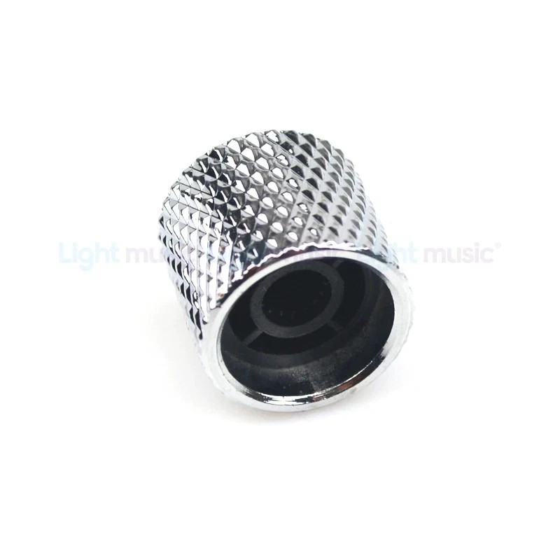 2PCS Metal Dome Guitar Knobs 6mm Volume Tone Control Pot Black Gold Caps