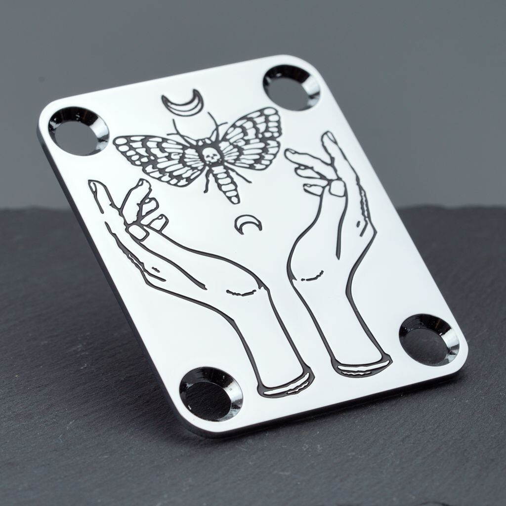 1 PCS Electric Guitar Electric Bass Neck Plate / Neck Joint Plate Two Hand Patte